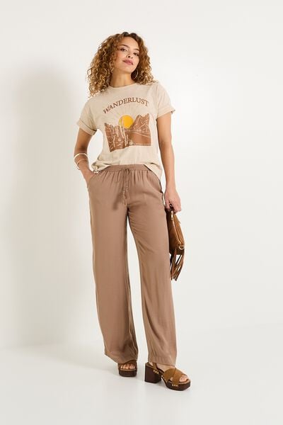 Pantalon large fluide femme