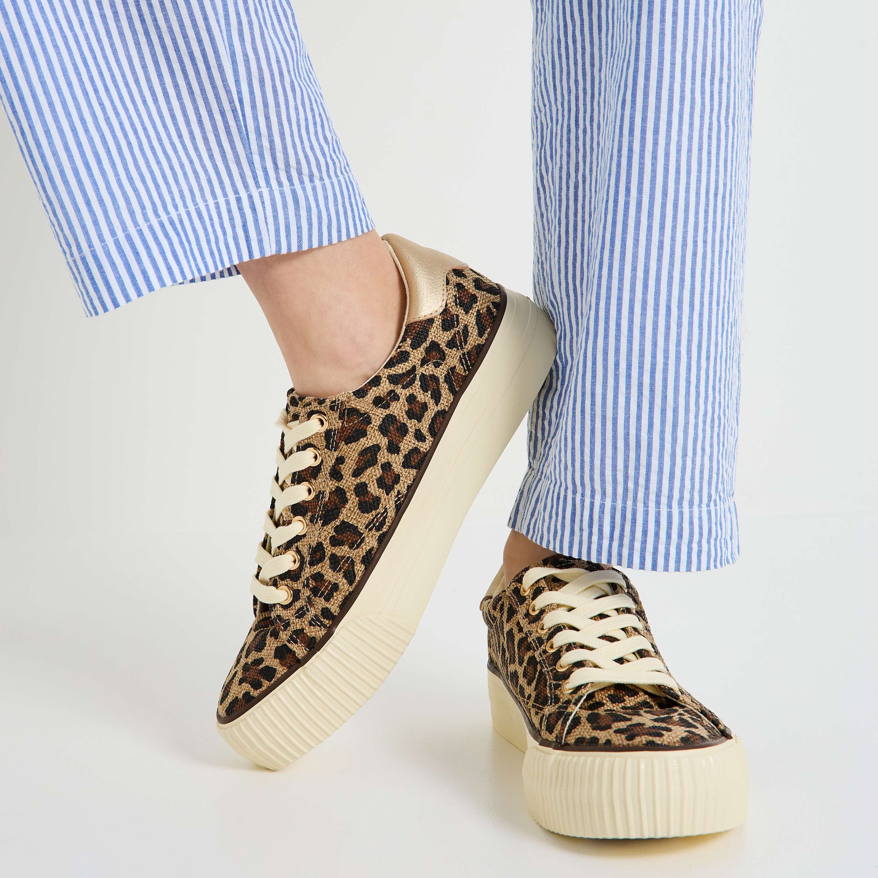 Baskets imprim&eacute; l&eacute;opard femme