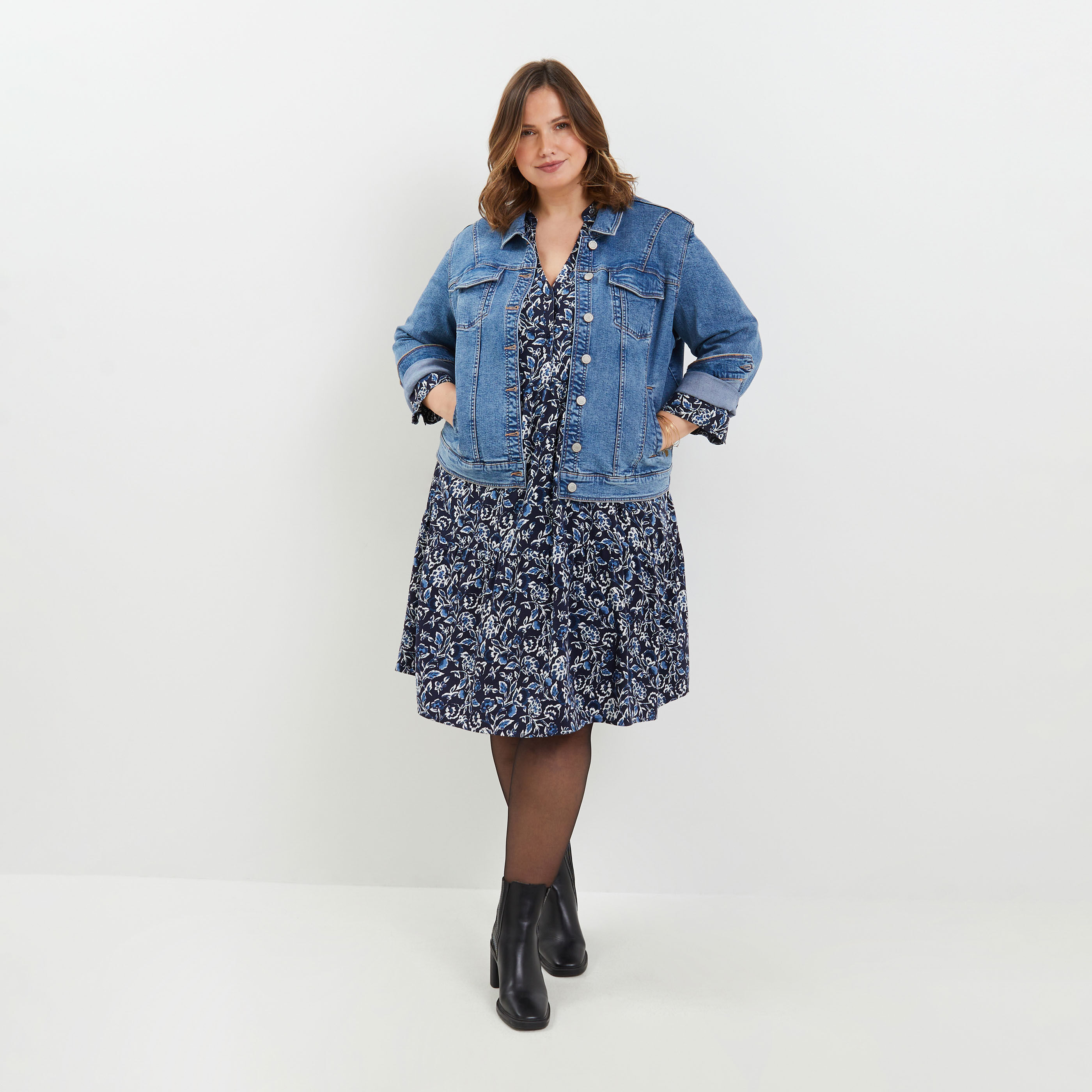 Robe fluide imprim&eacute;e femme