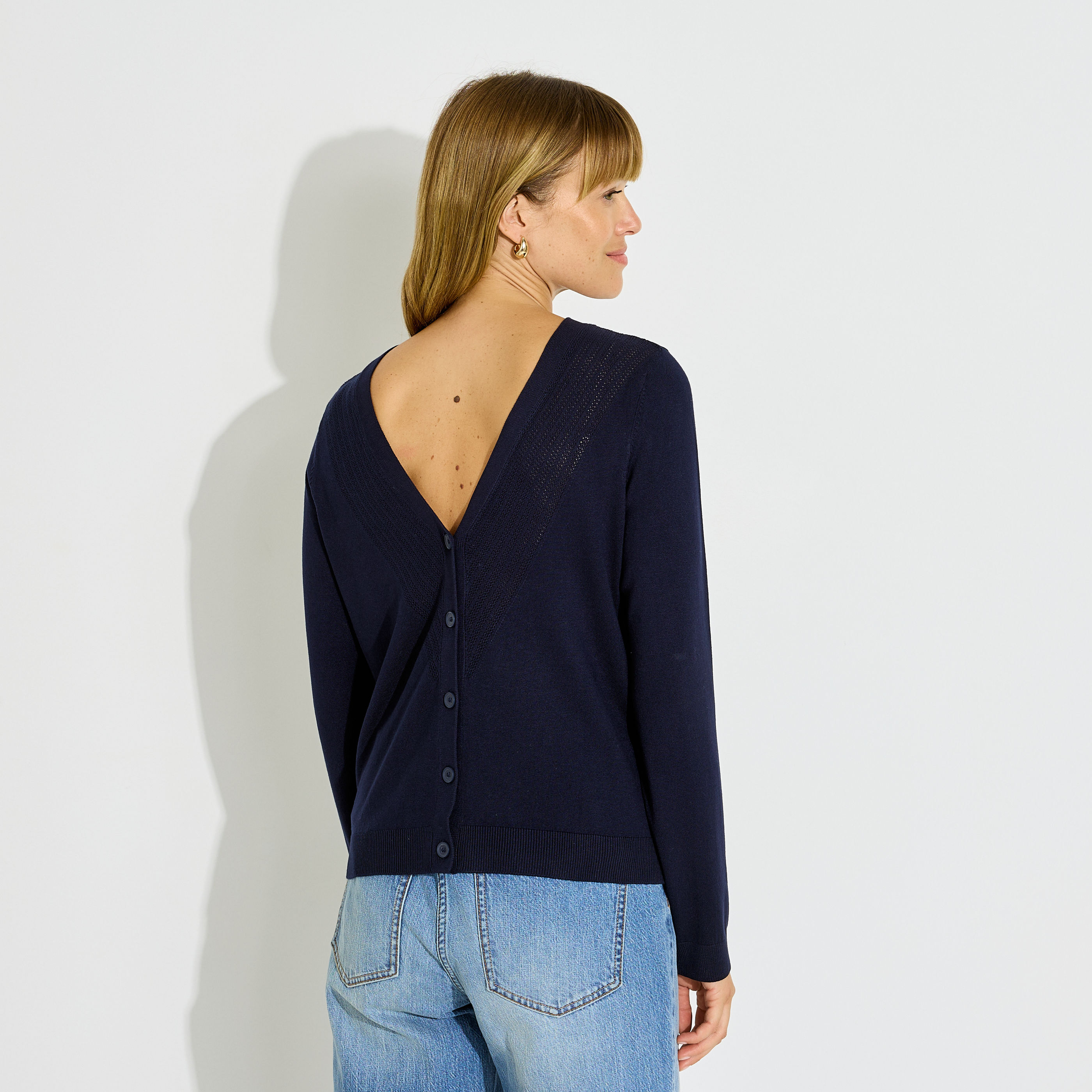Gilet en maille fine femme