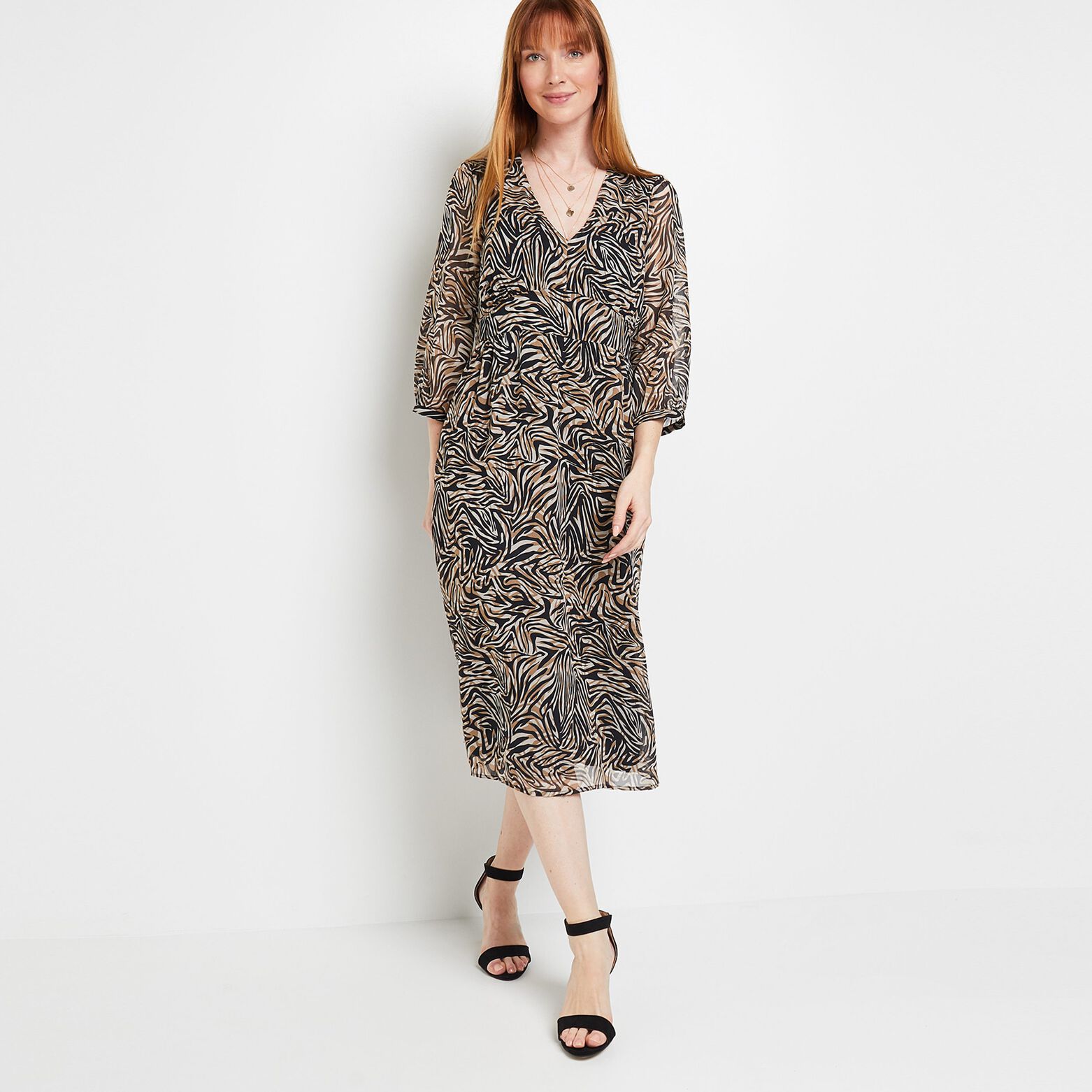 Robe longue imprimée femme