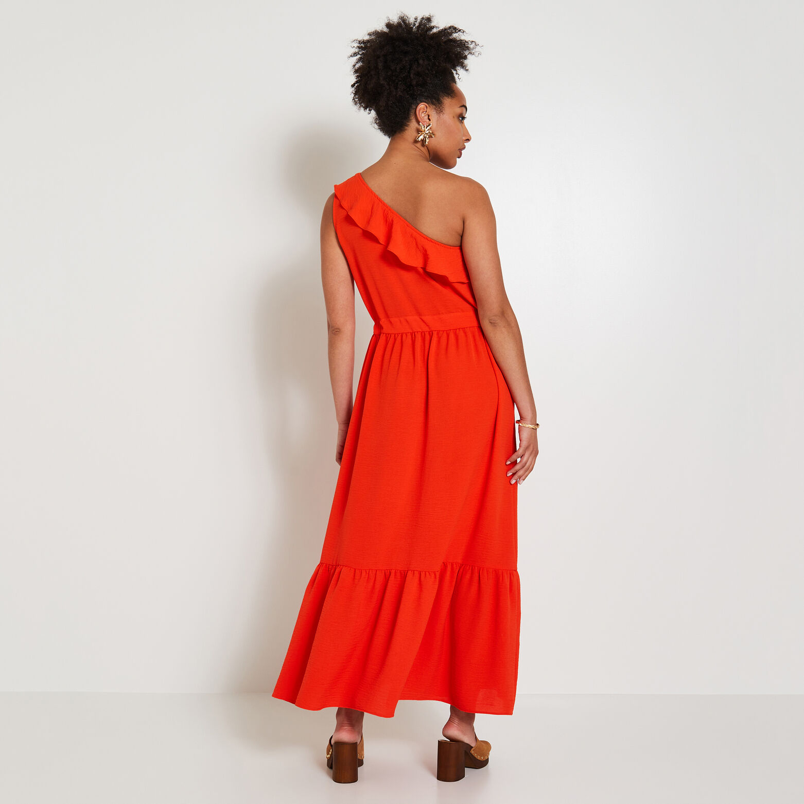 Robe longue à volants femme