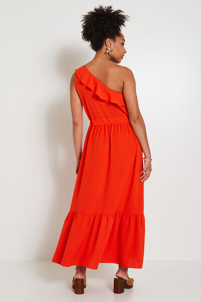 Robe longue à volants femme