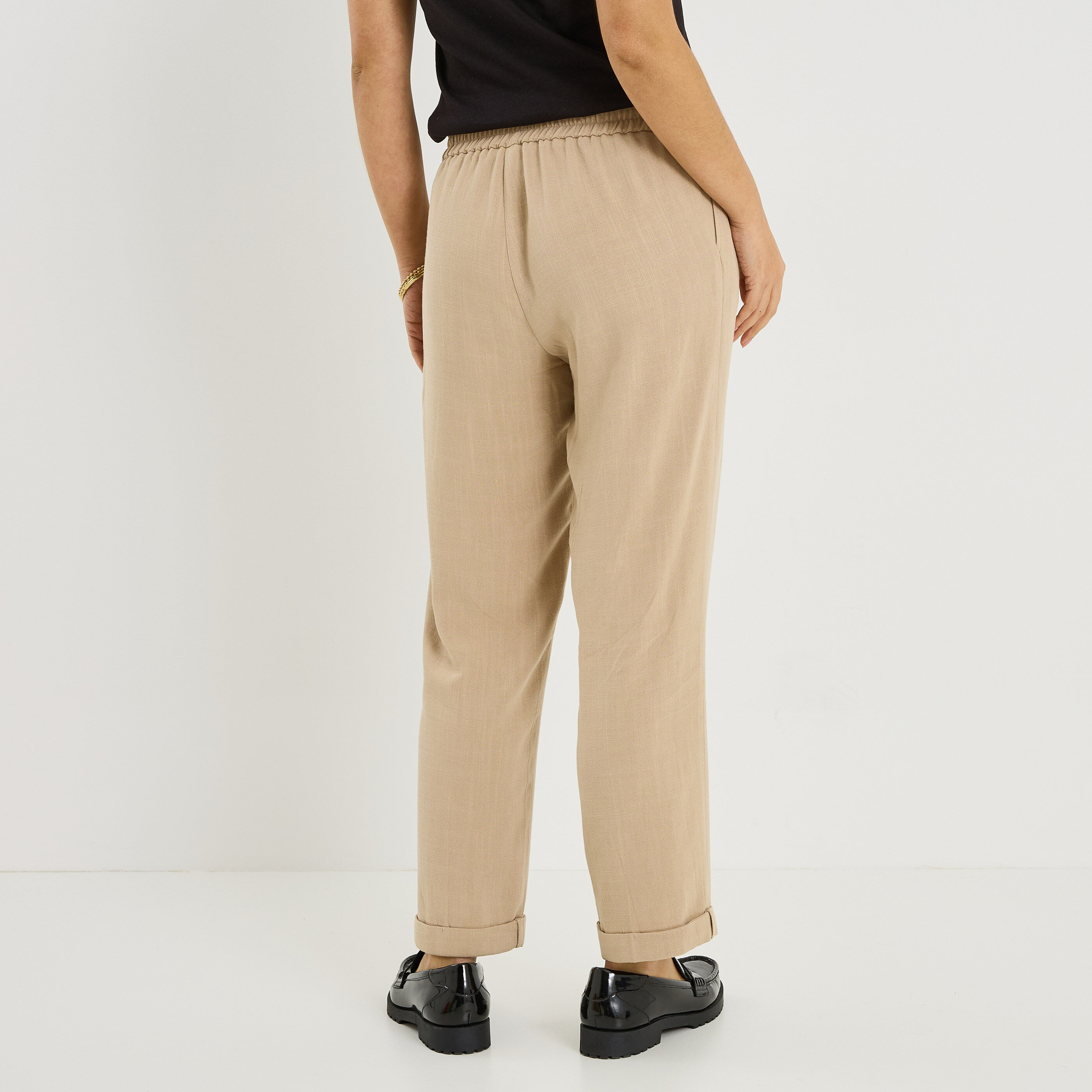 Pantalon &agrave; revers femme