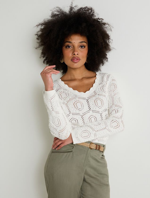 Pull jeux de points femme