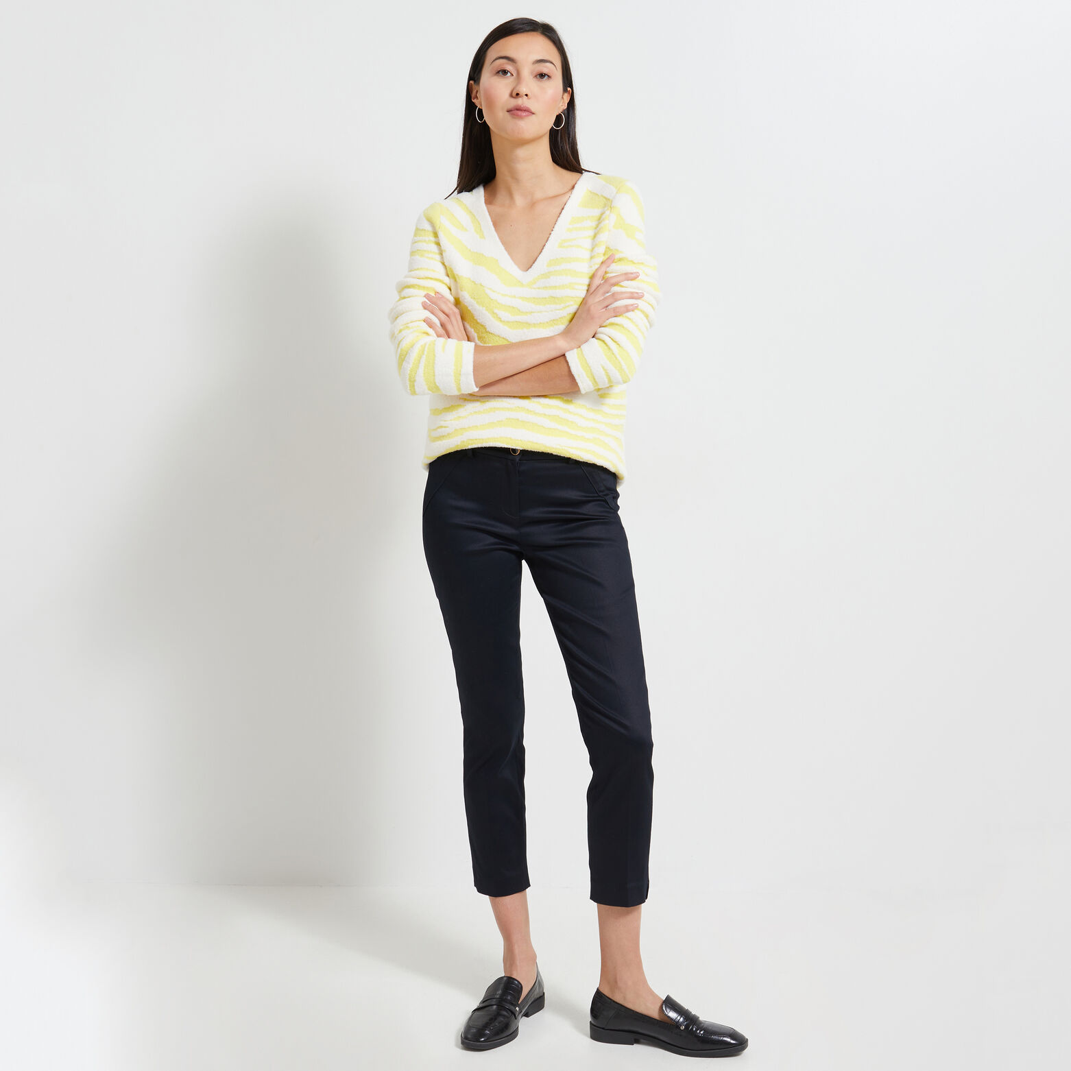 Pantalon cigarette raccourci femme