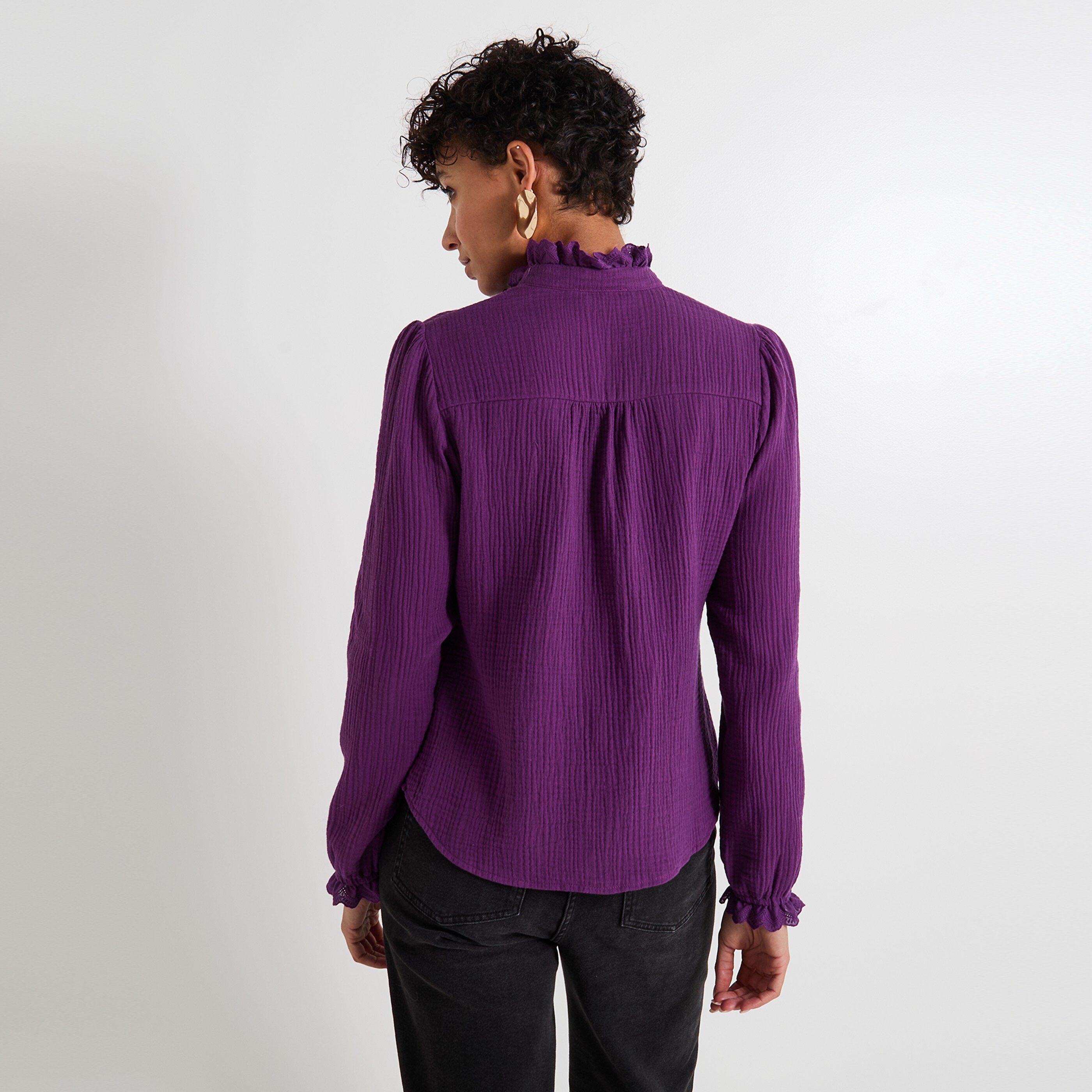 Chemisier col montant femme