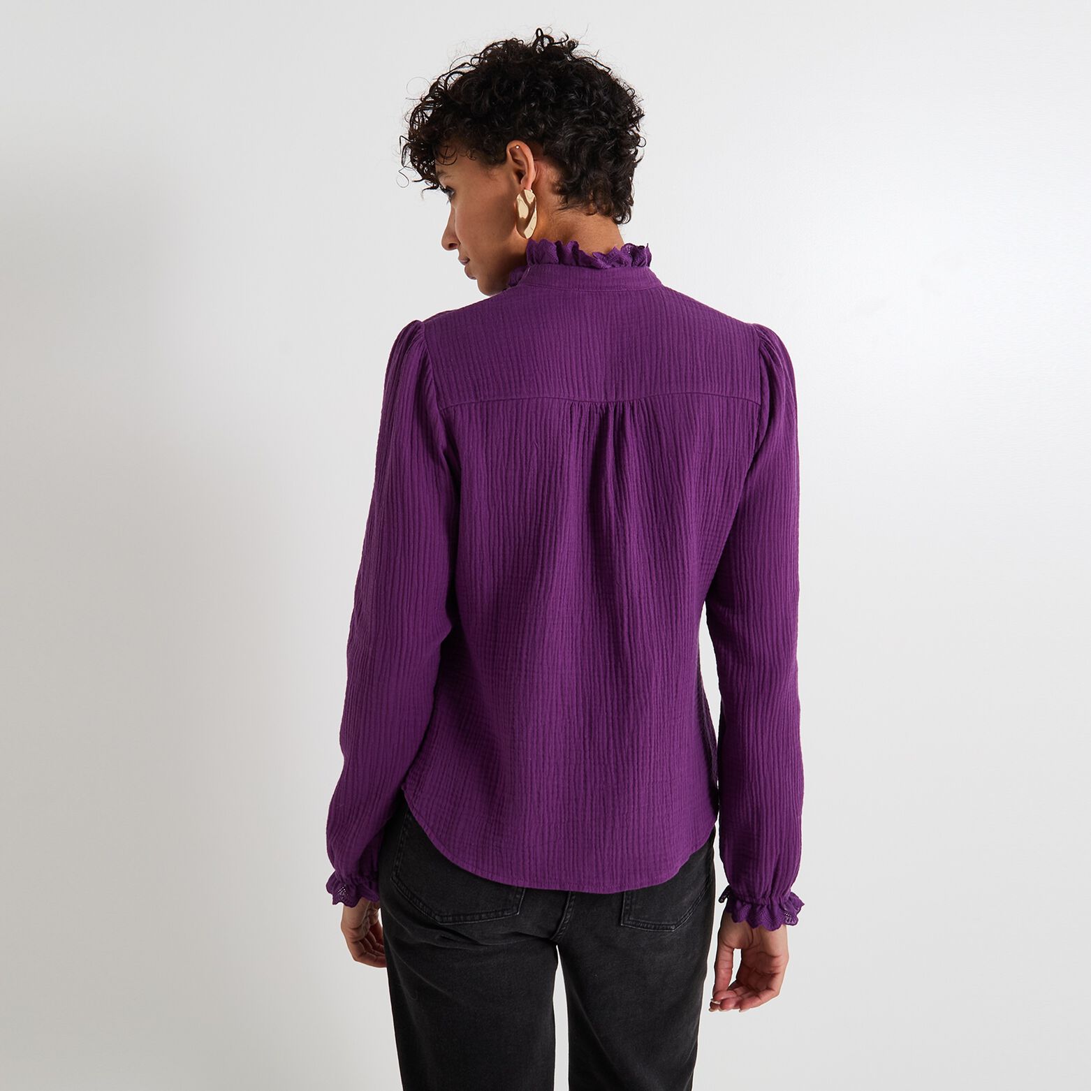 Chemisier col montant femme