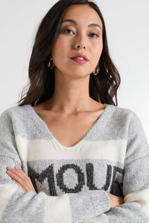 Pull col V femme