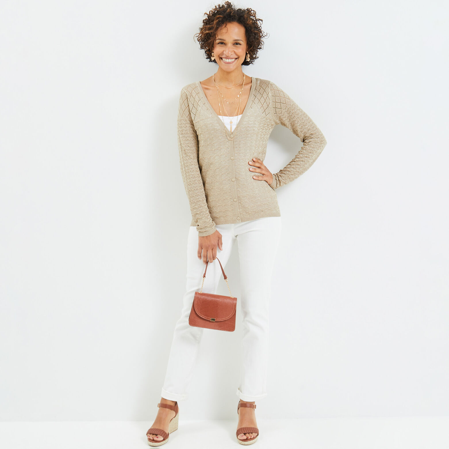 Gilet ajouré femme