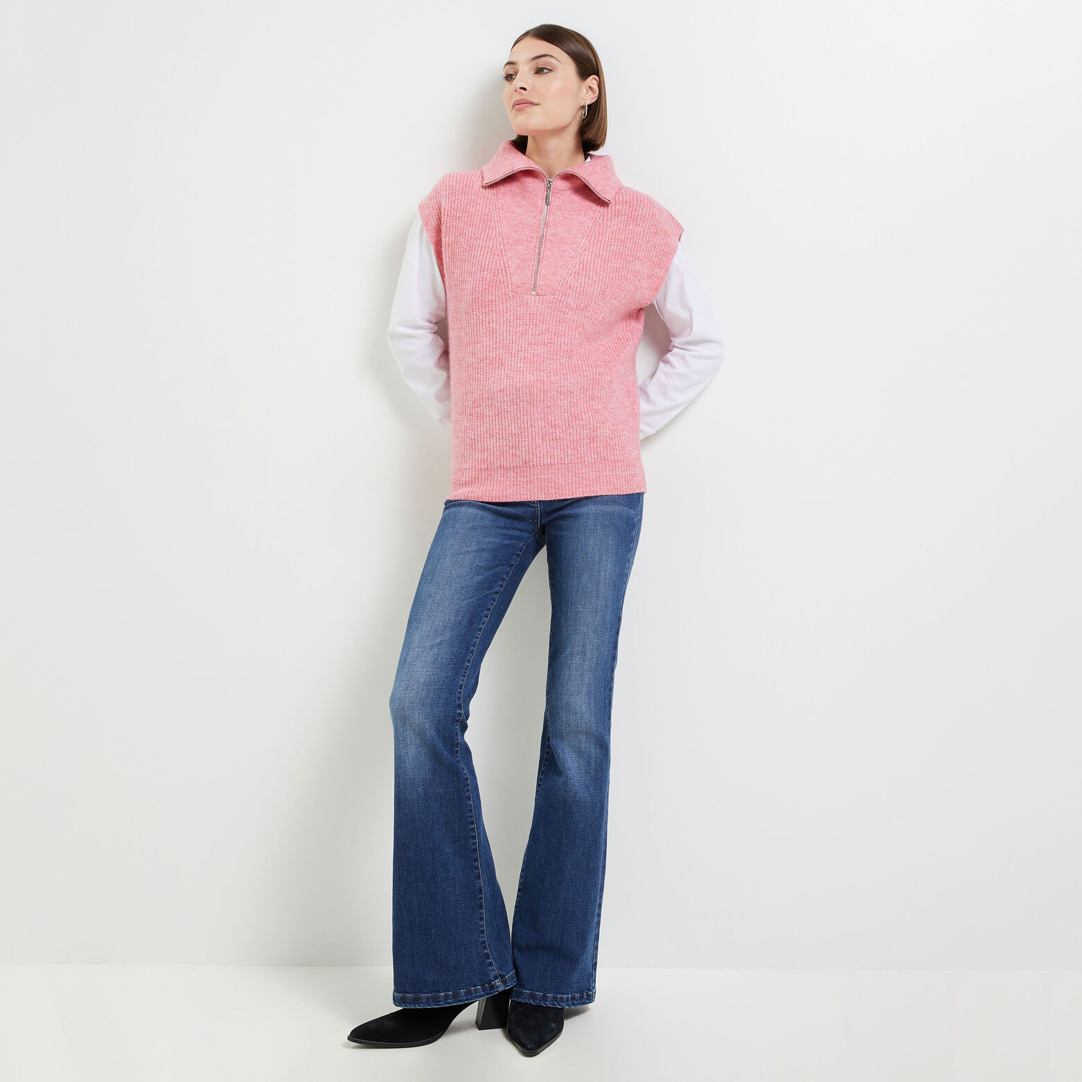 Pull sans manches camioneur femme