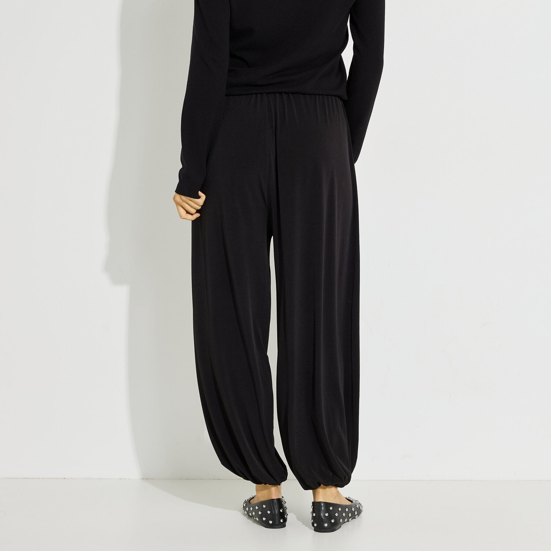 Pantalon barrel fluide femme