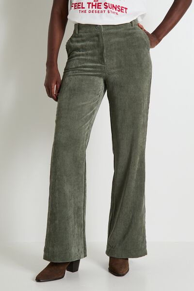 Pantalon velours flare femme