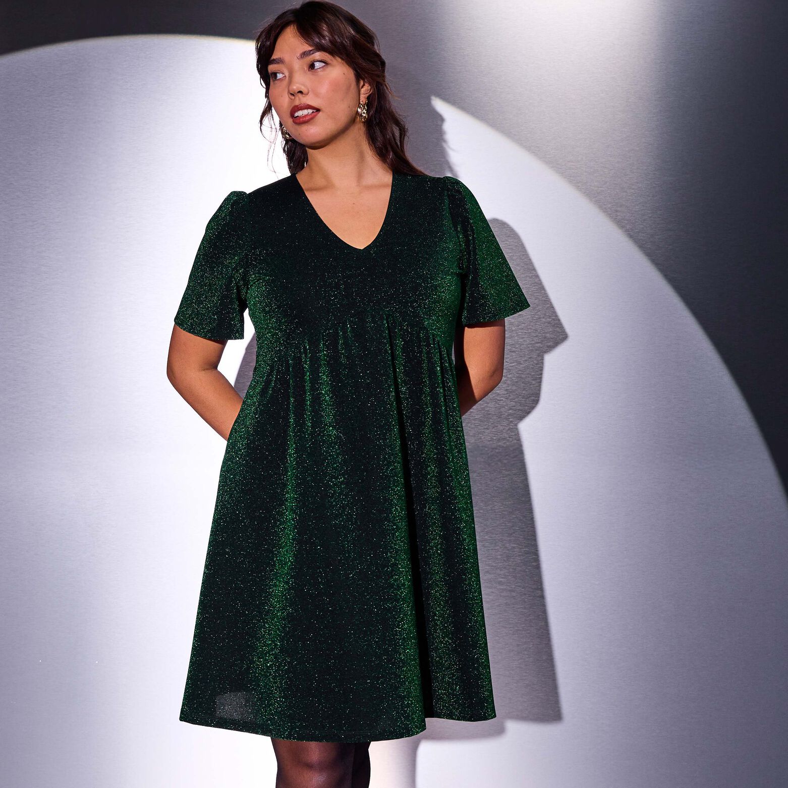 Robe maille manches courtes femme