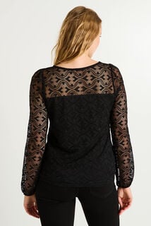 Blouse maille brodée femme