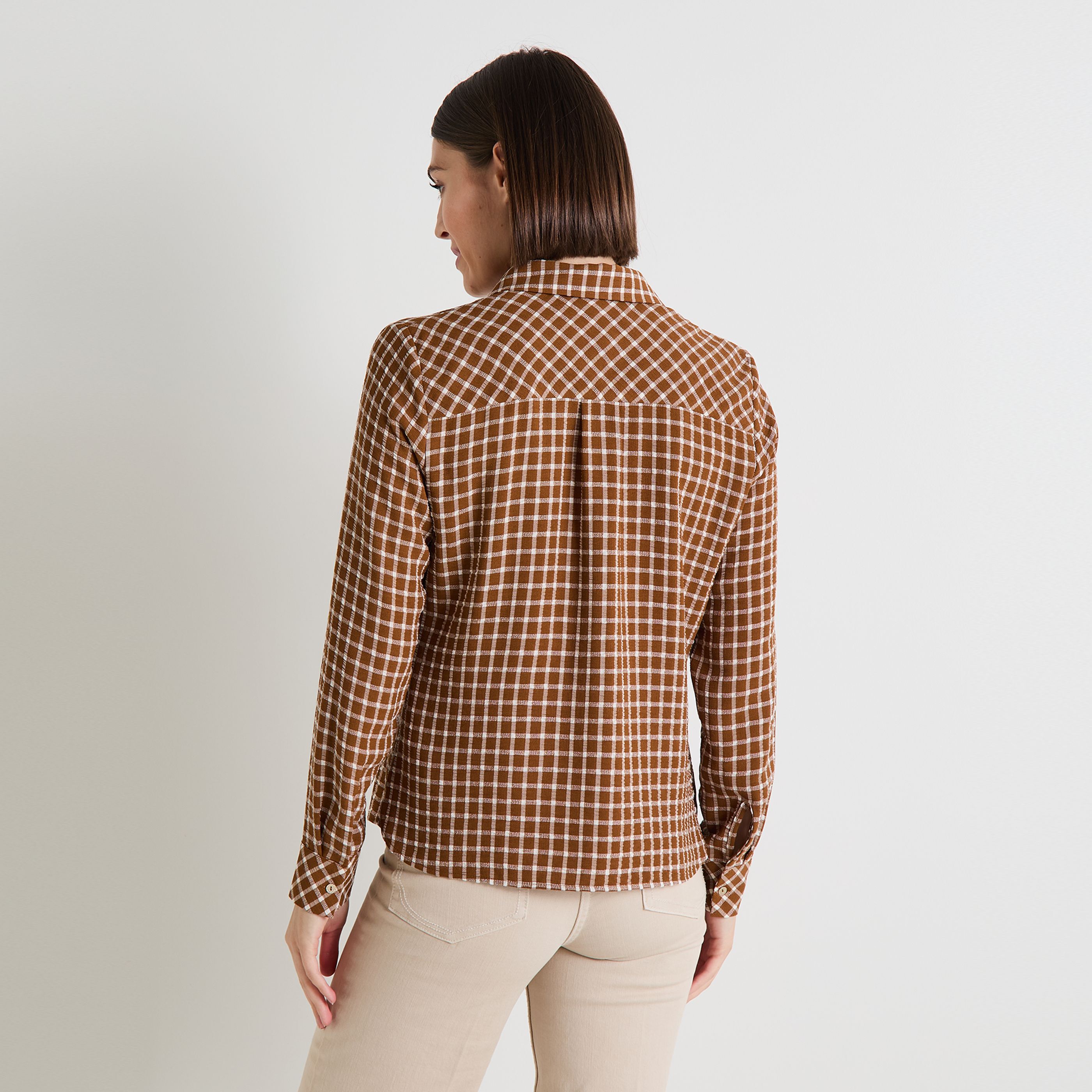 Chemisier &agrave; carreaux femme