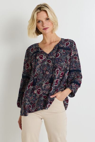 Blouse col V femme