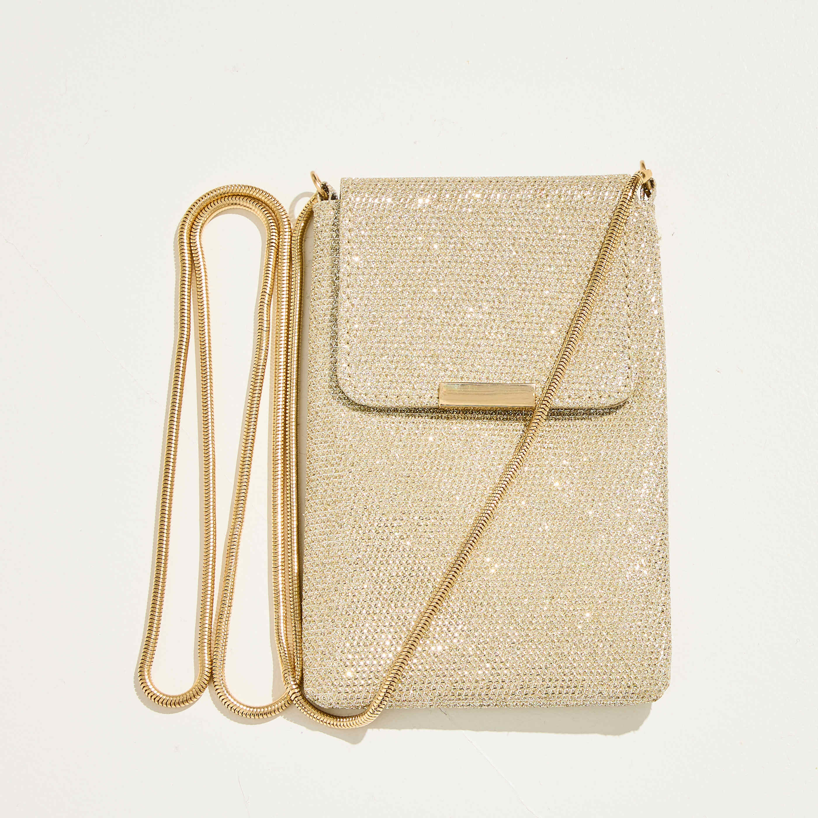 Pochette t&eacute;l&eacute;phone &agrave; paillettes femme