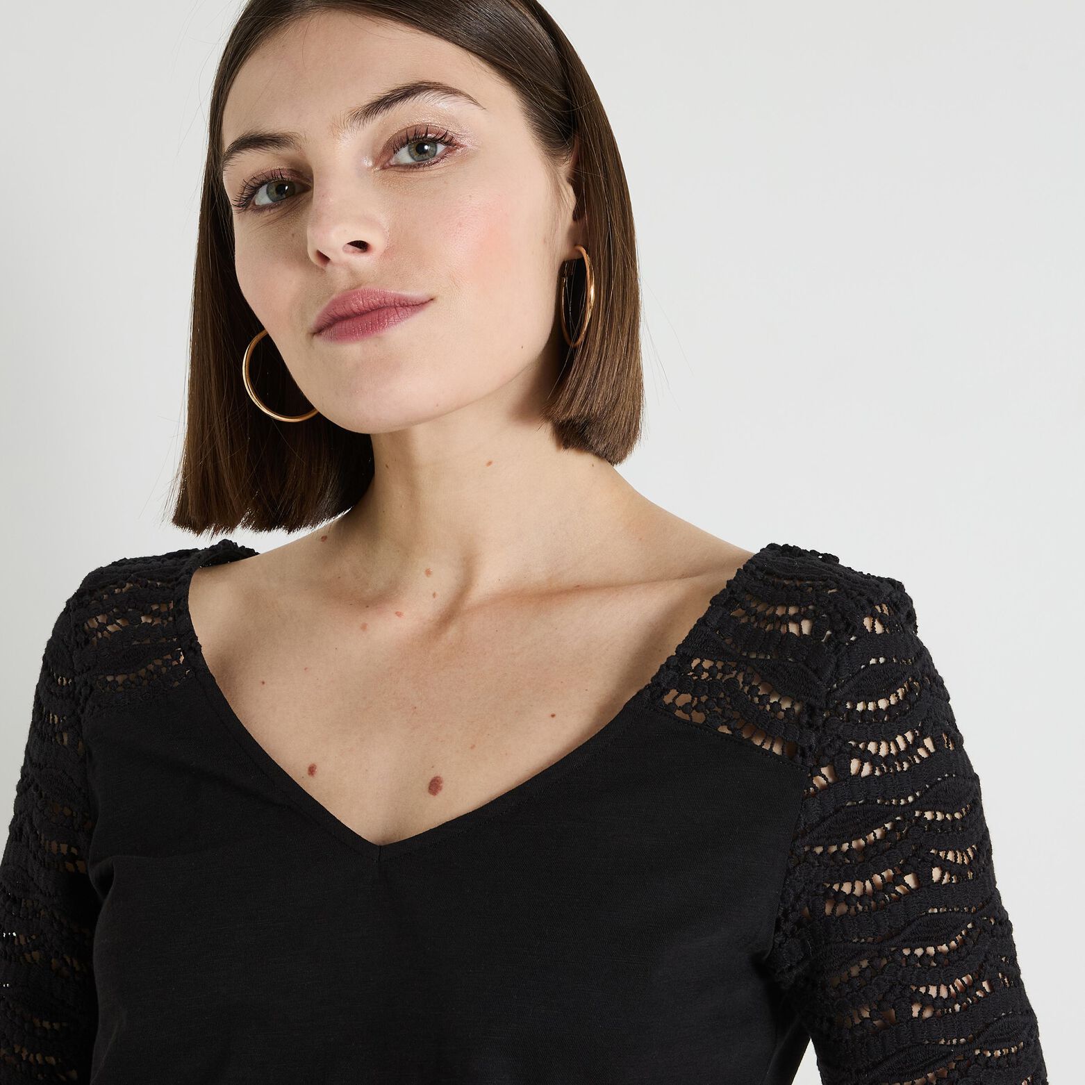 T-shirt col V femme
