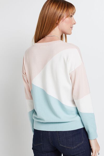 Pull color block femme