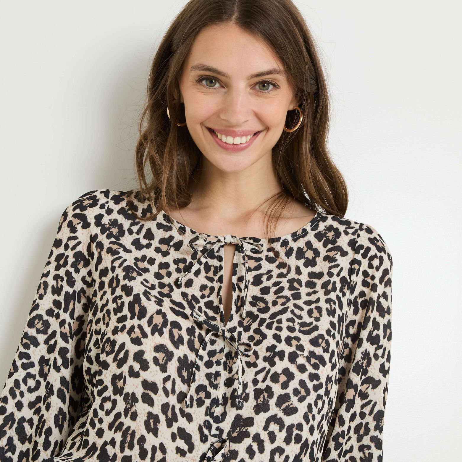Blouse imprimé léopard femme