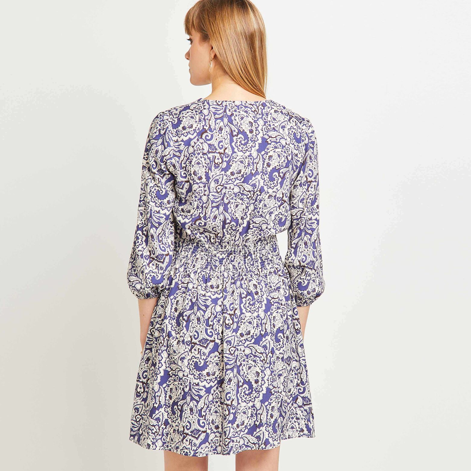 Robe imprimée mi-longue femme 