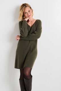 Robe pull col V femme