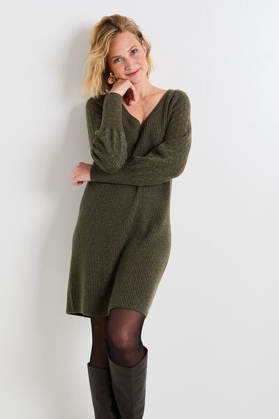 Robe pull col V femme