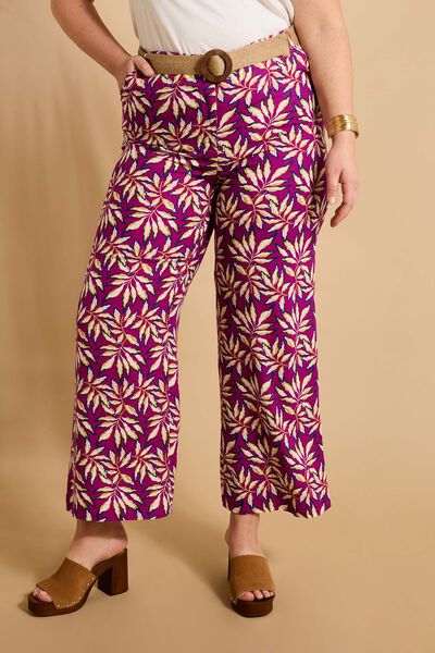 Pantalon imprimé feuillage femme