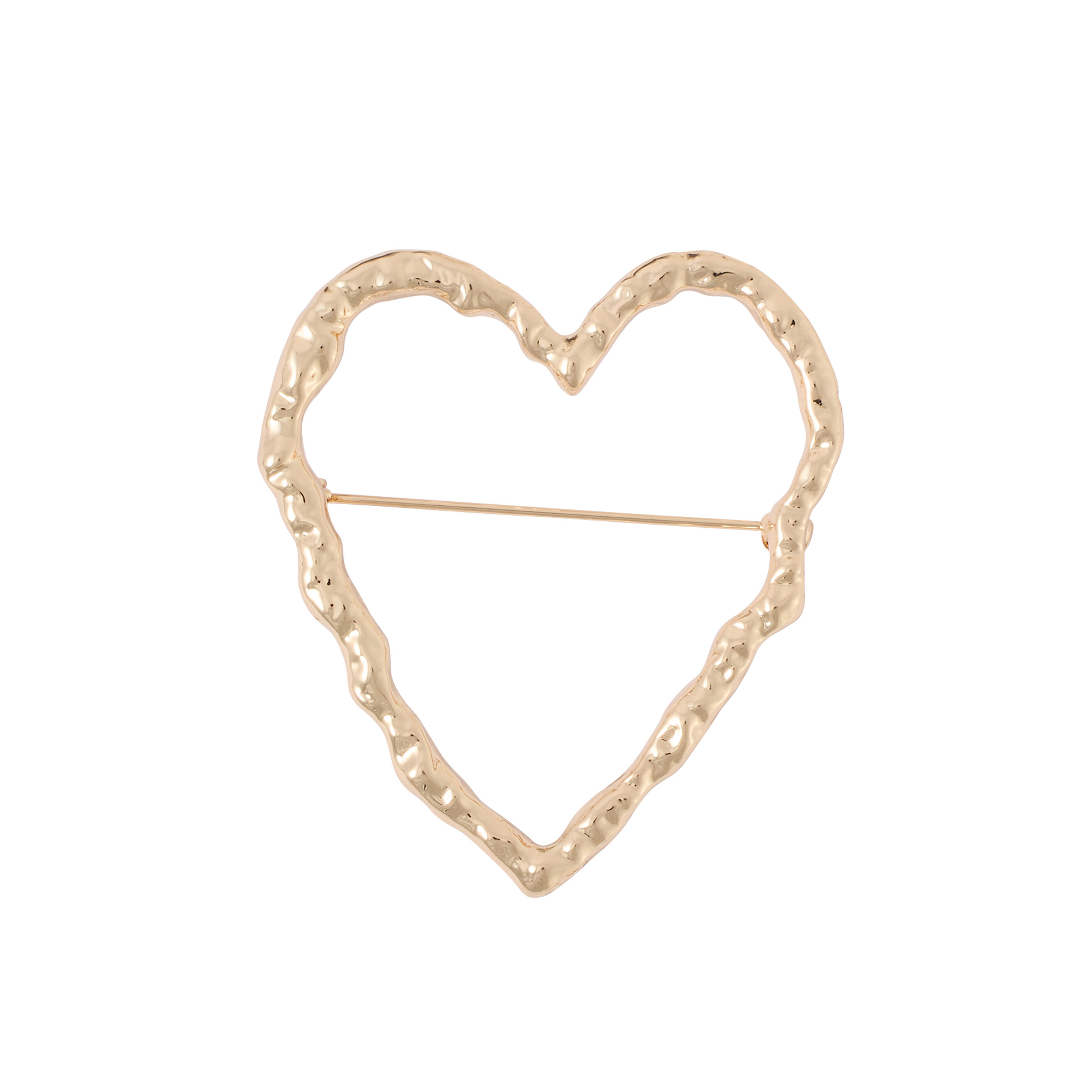 Broche c&oelig;ur martel&eacute; femme