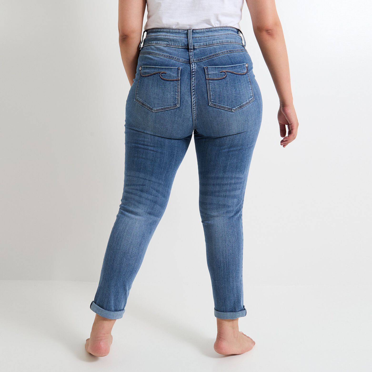 Jean raccourci taille haute HANOI femme