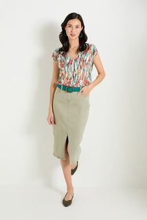 Jupe denim mi-longue femme