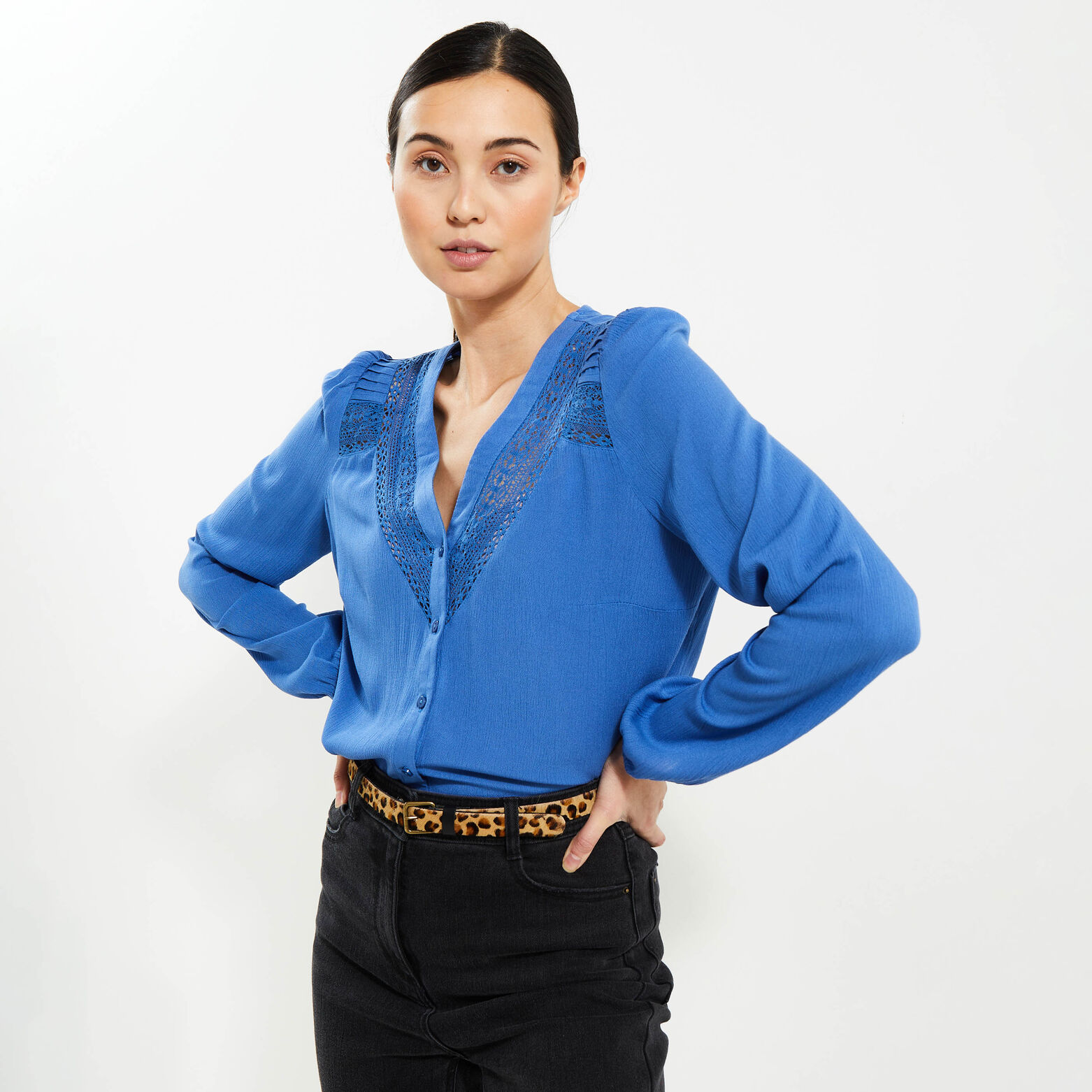 Chemise détails ajourés femme