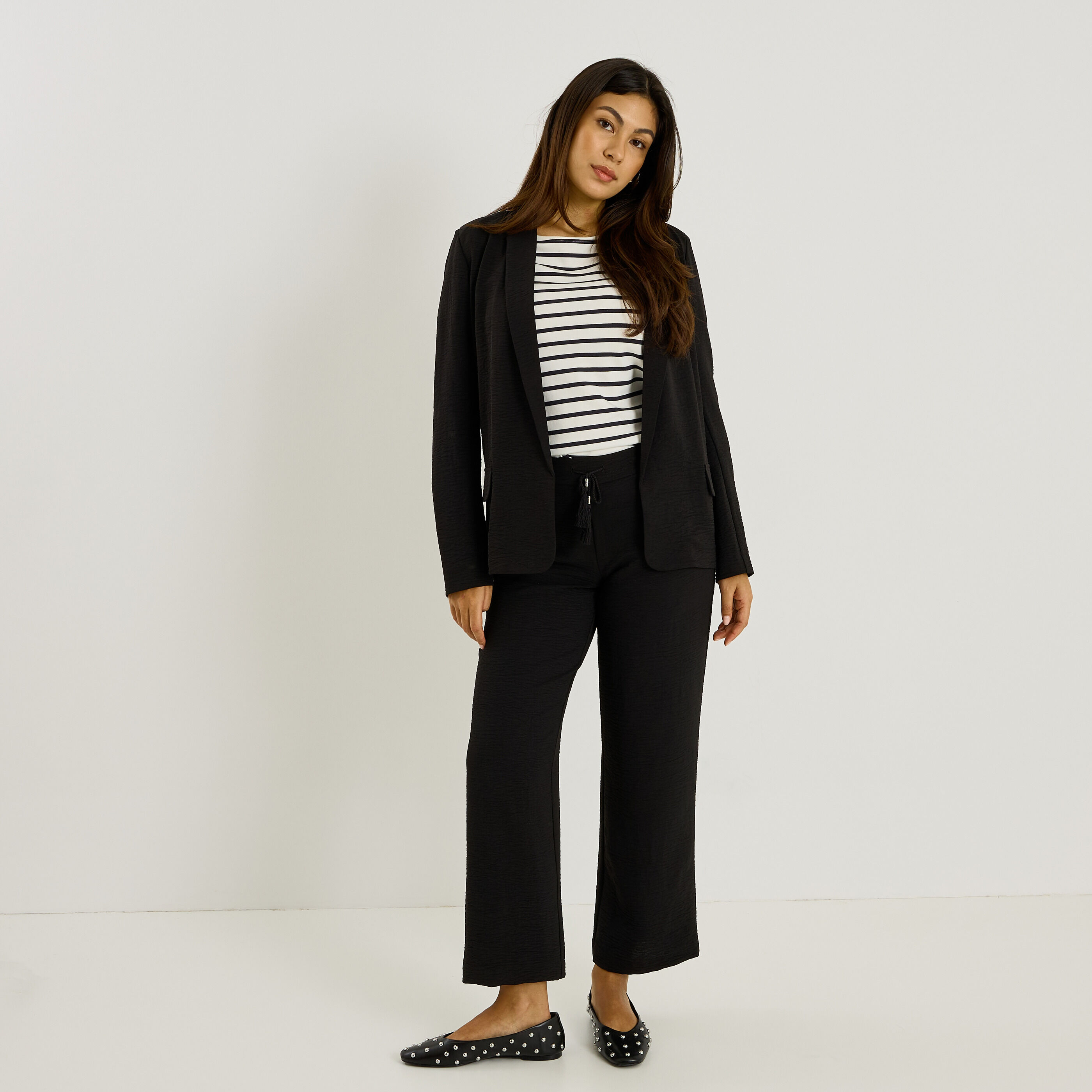 Pantalon fluide taille &eacute;lastiqu&eacute;e femme