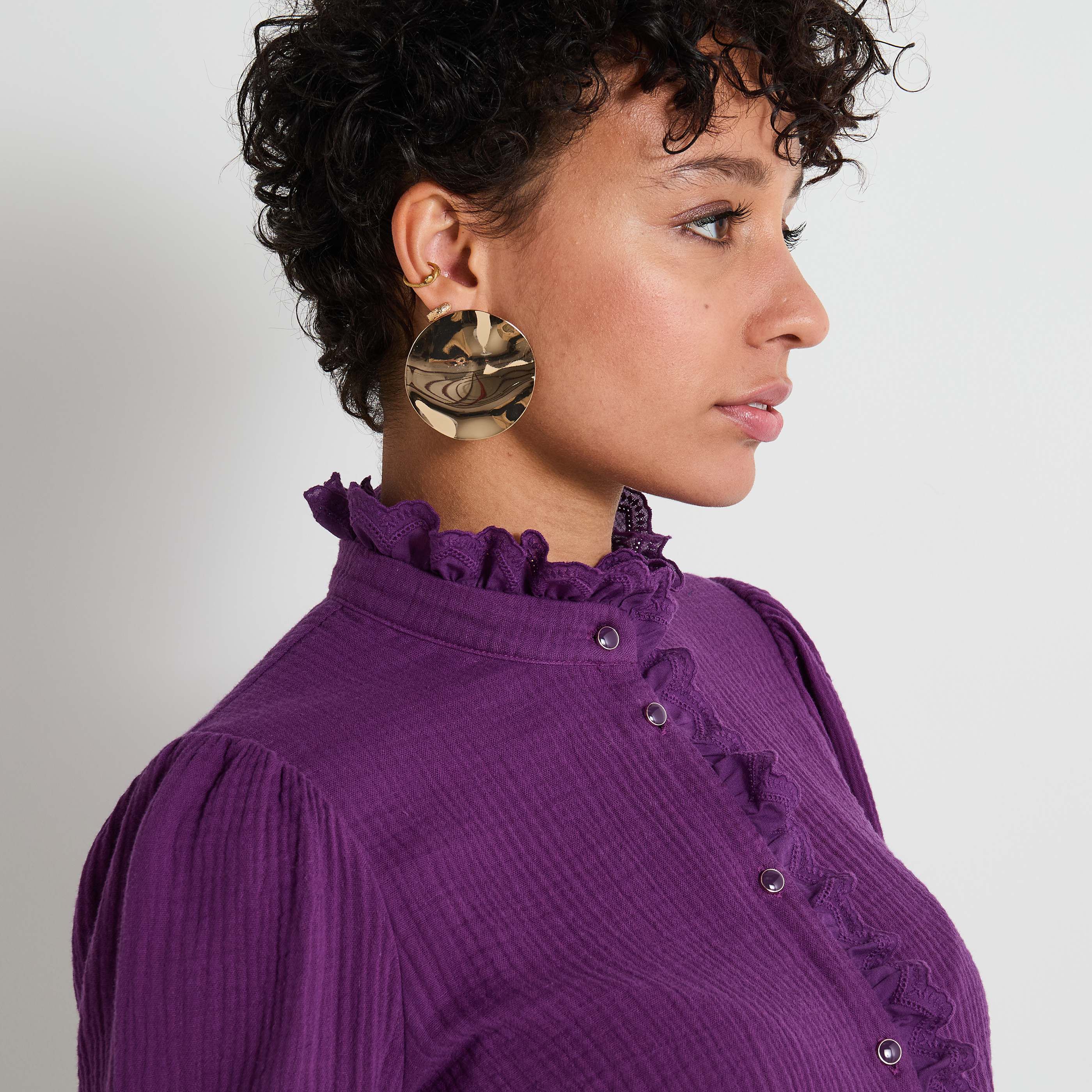 Chemisier col montant femme