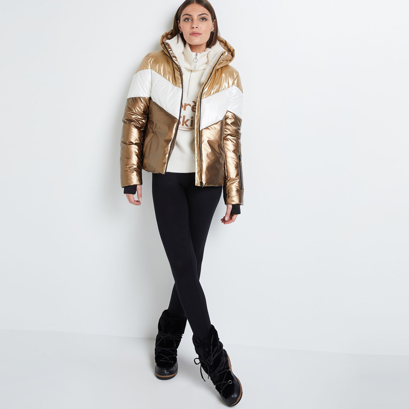 Doudoune color block femme