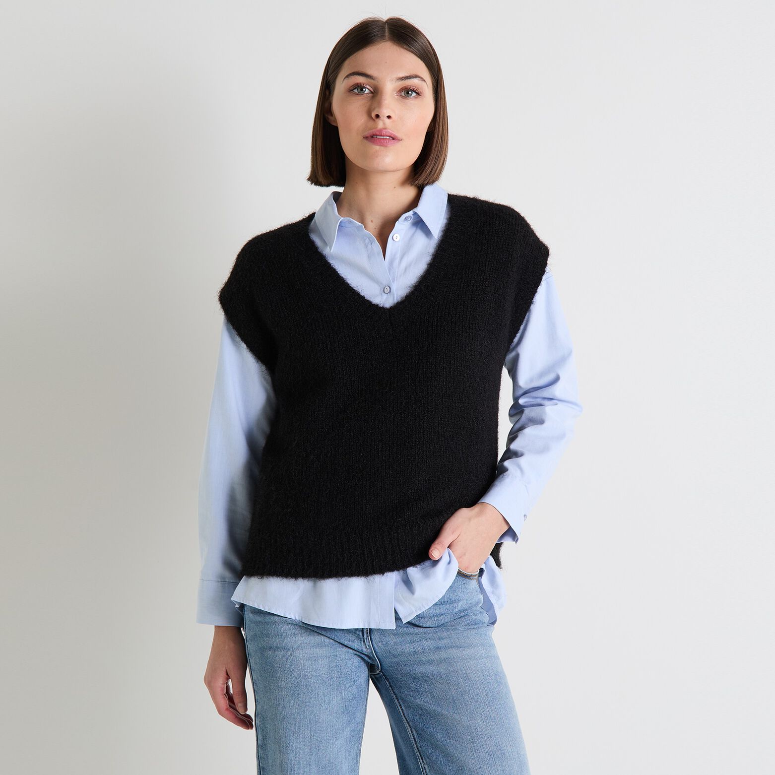 Pull sans manches femme