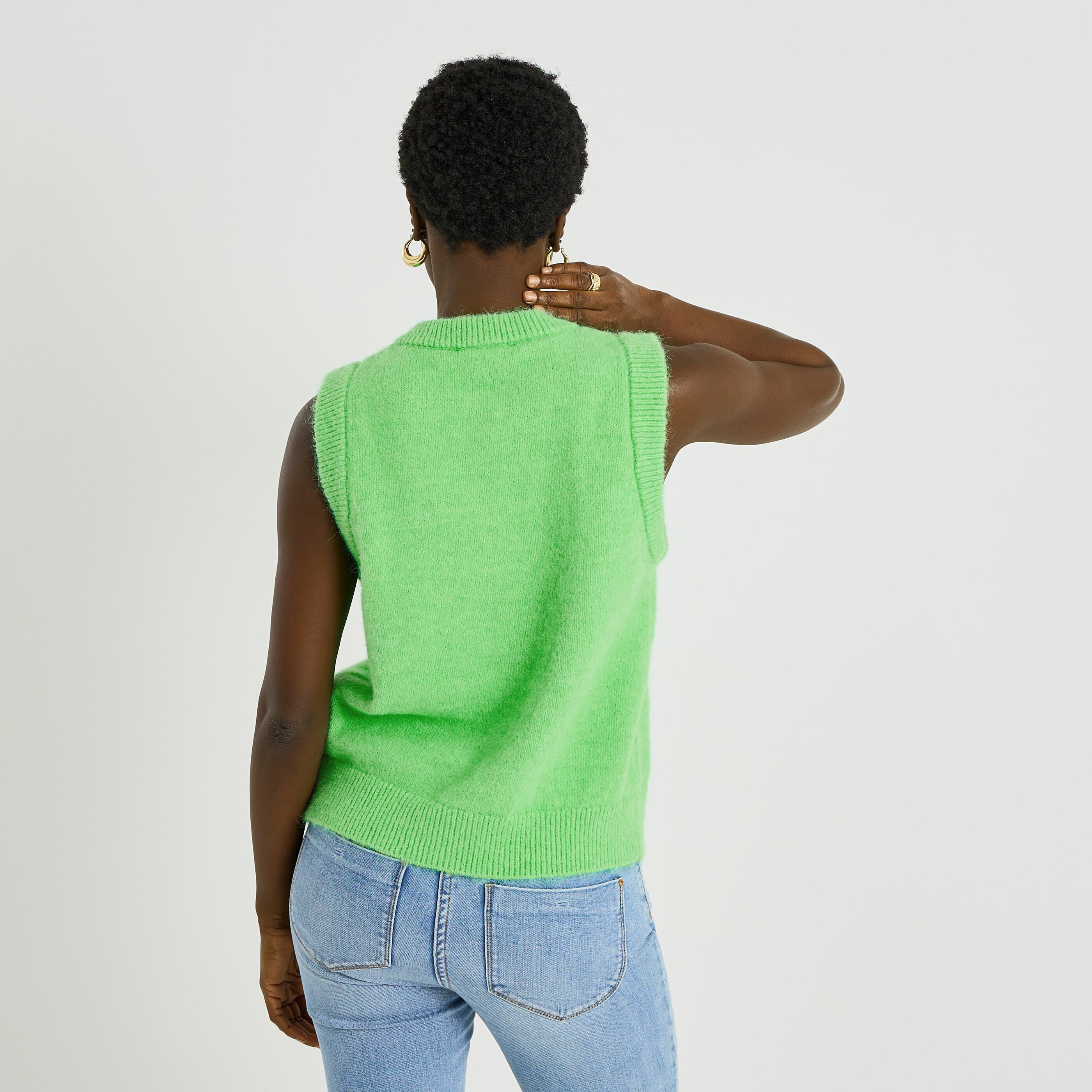 Gilet sans manches &agrave; col rond femme