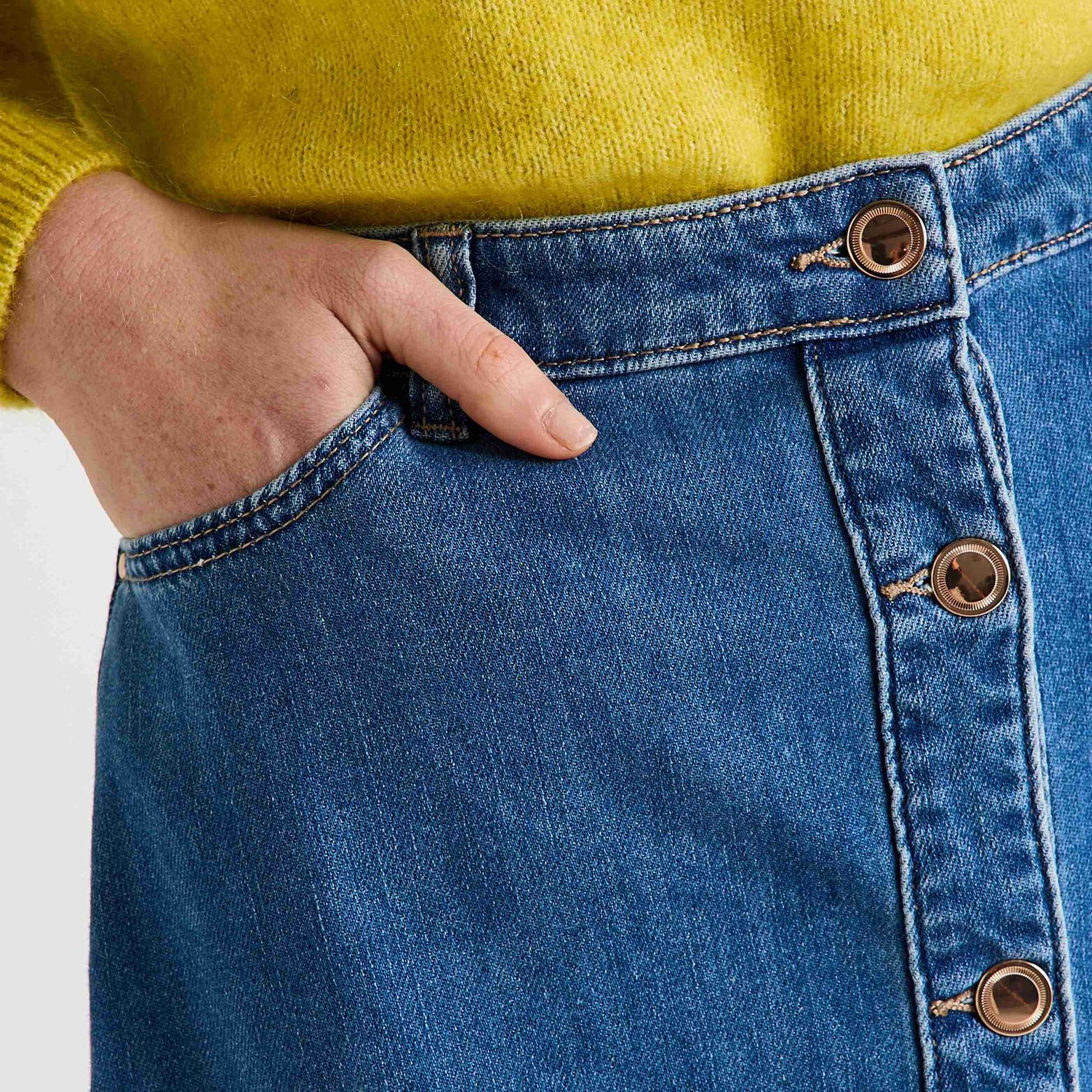Jupe longue en denim femme
