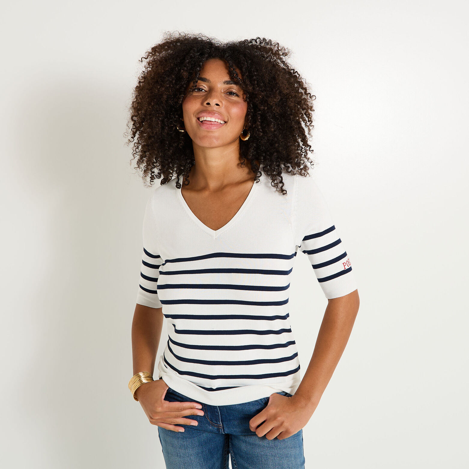 Pull manches courtes femme