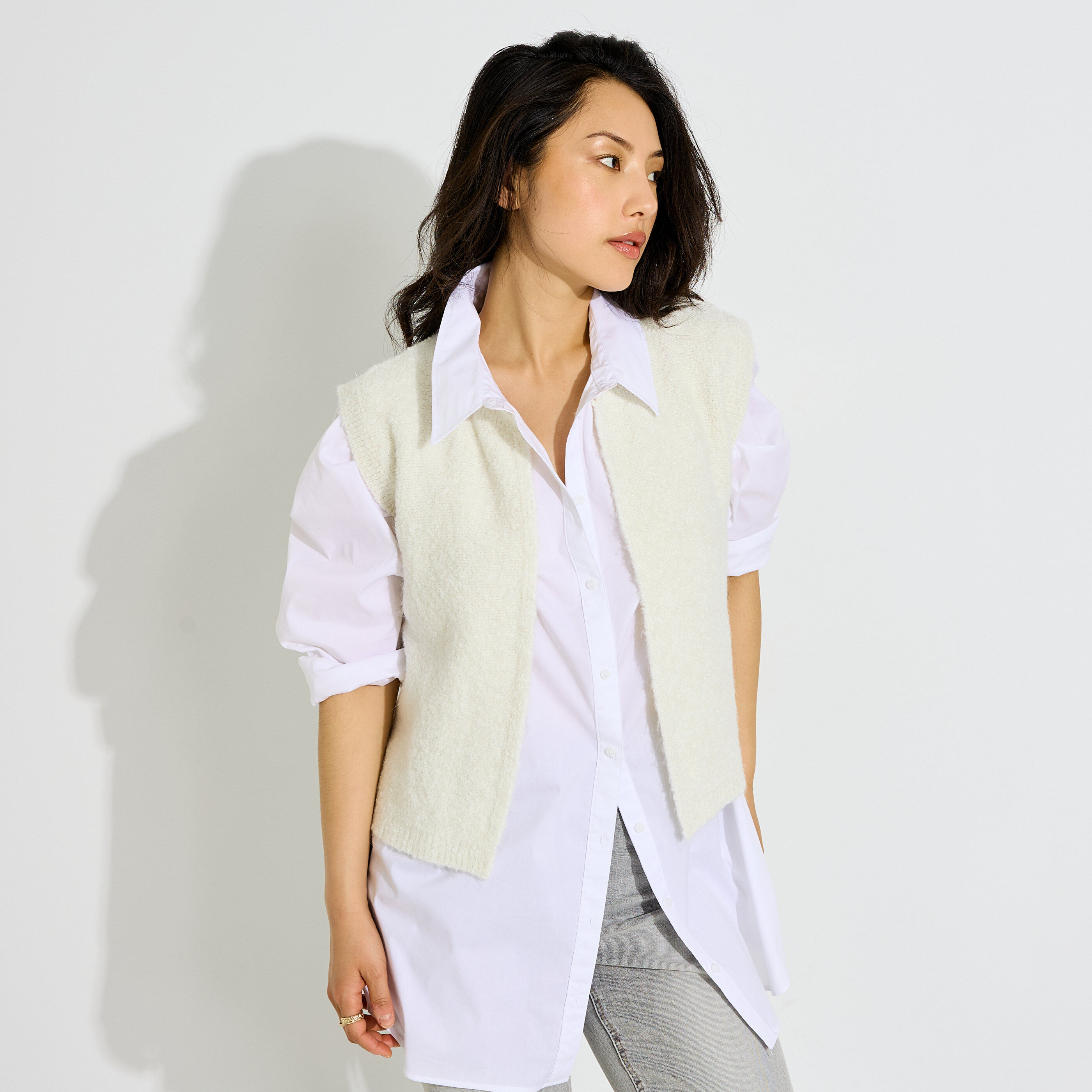 Gilet sans manches uni femme