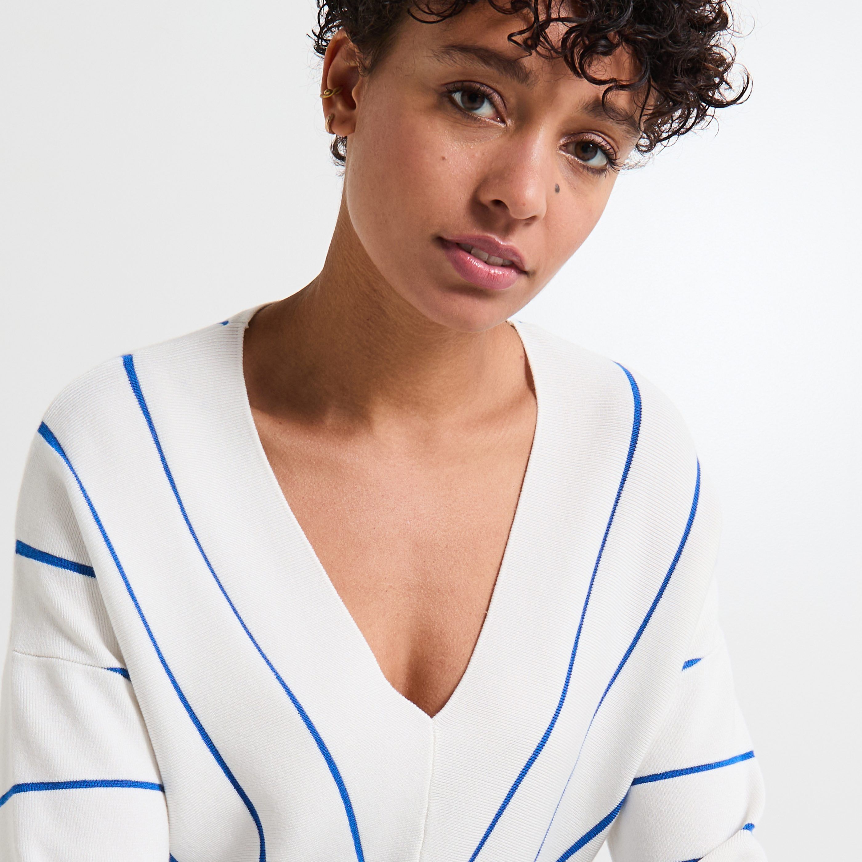 Pull &agrave; rayures femme