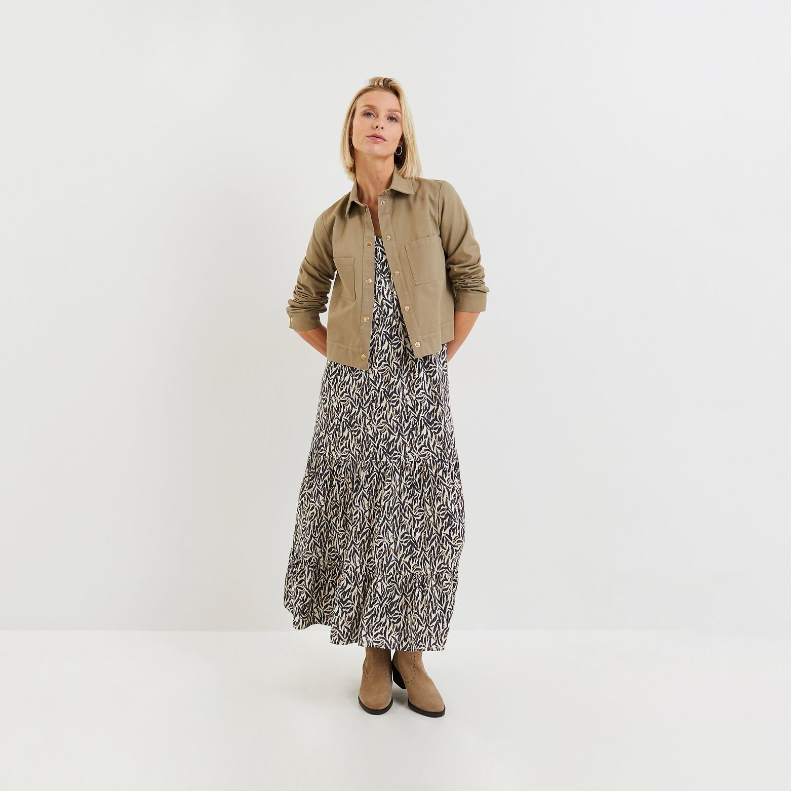Robe longue imprimée femme