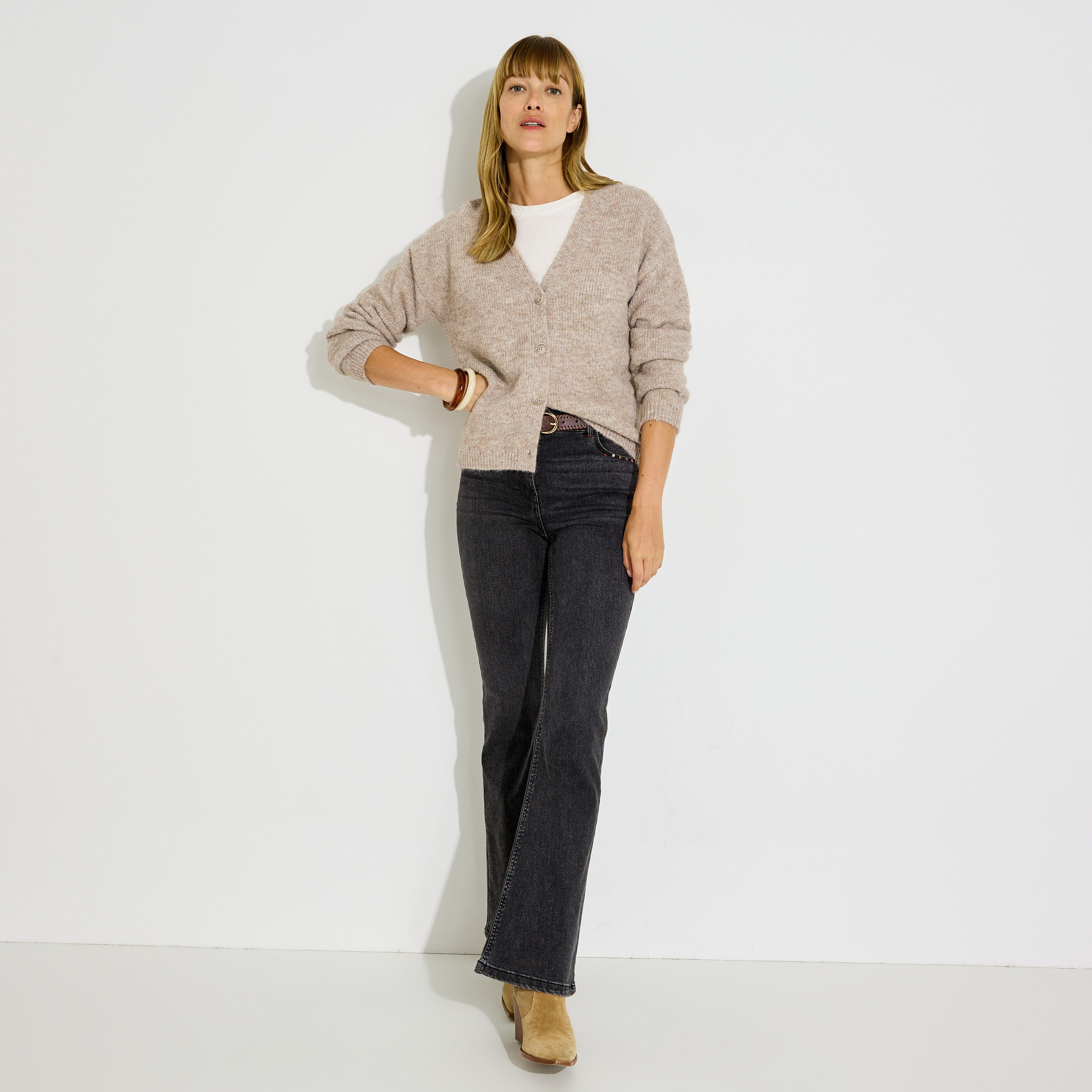 Gilet col V femme
