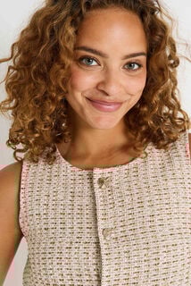 Top sans manches en jacquard femme