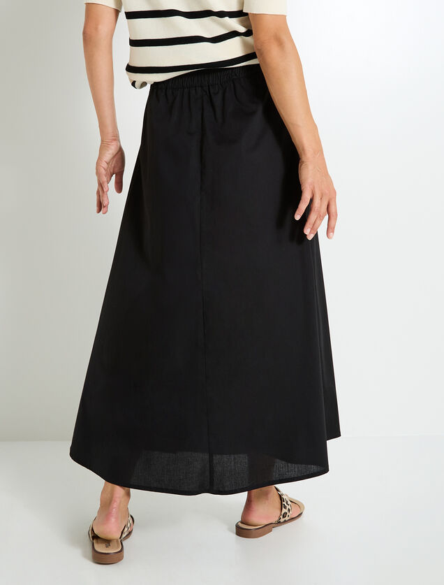 Jupe longue en popeline femme