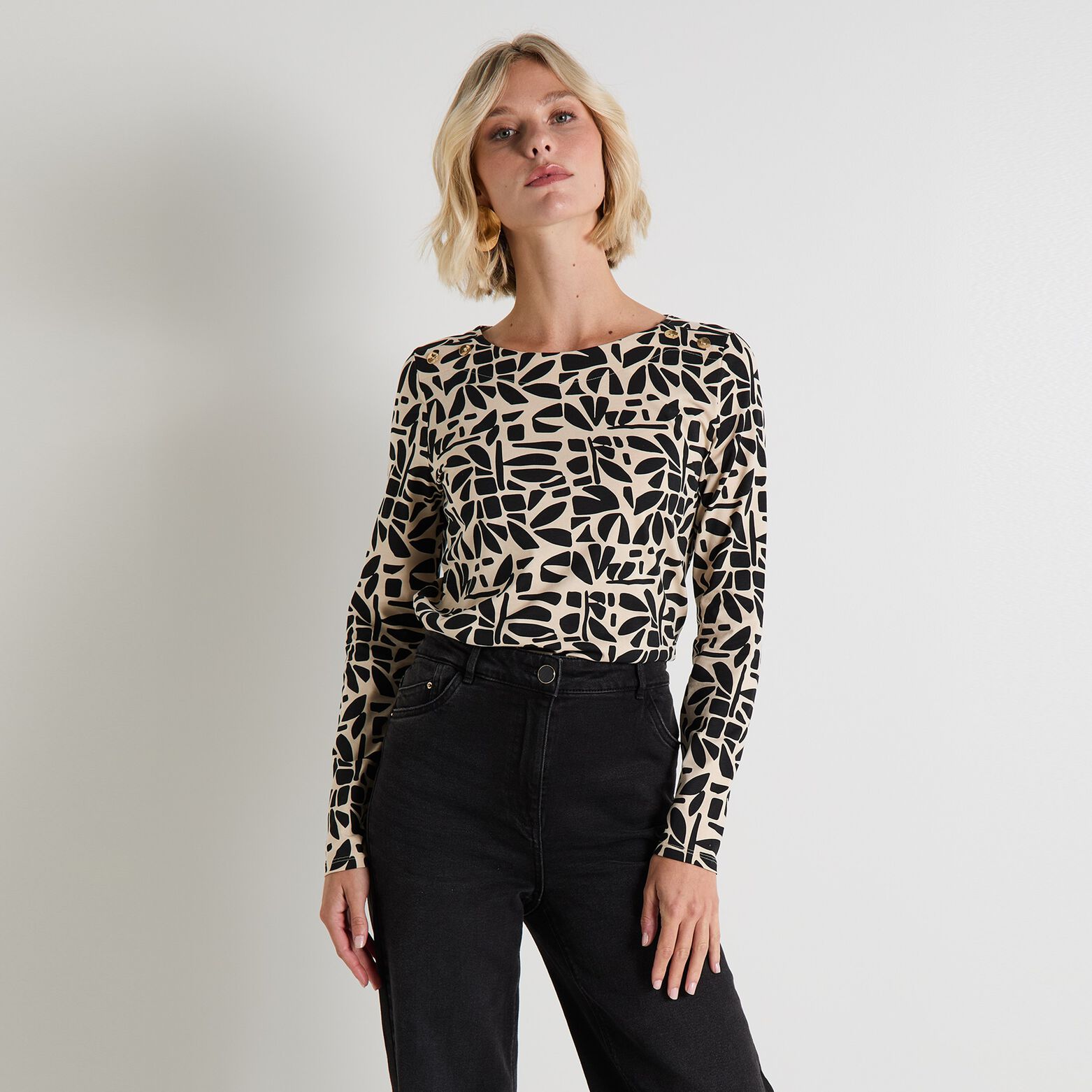 T-shirt col bateau femme