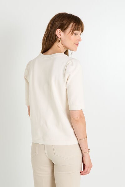 Sweat manches courtes brodé femme