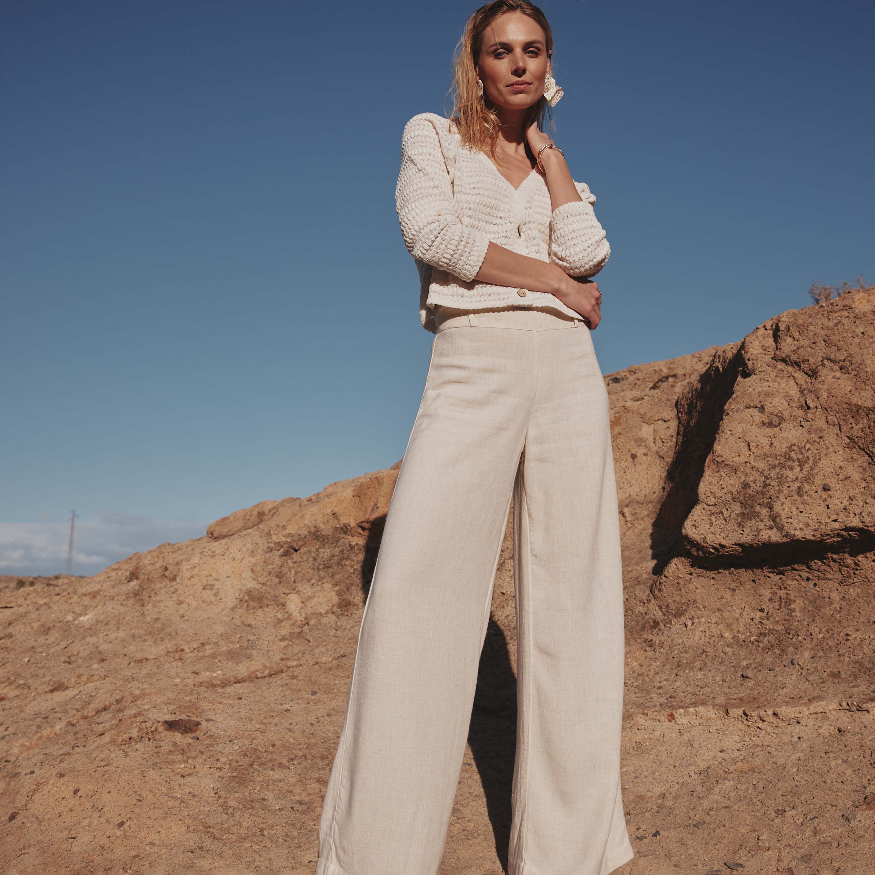 Pantalon lin fluide femme top