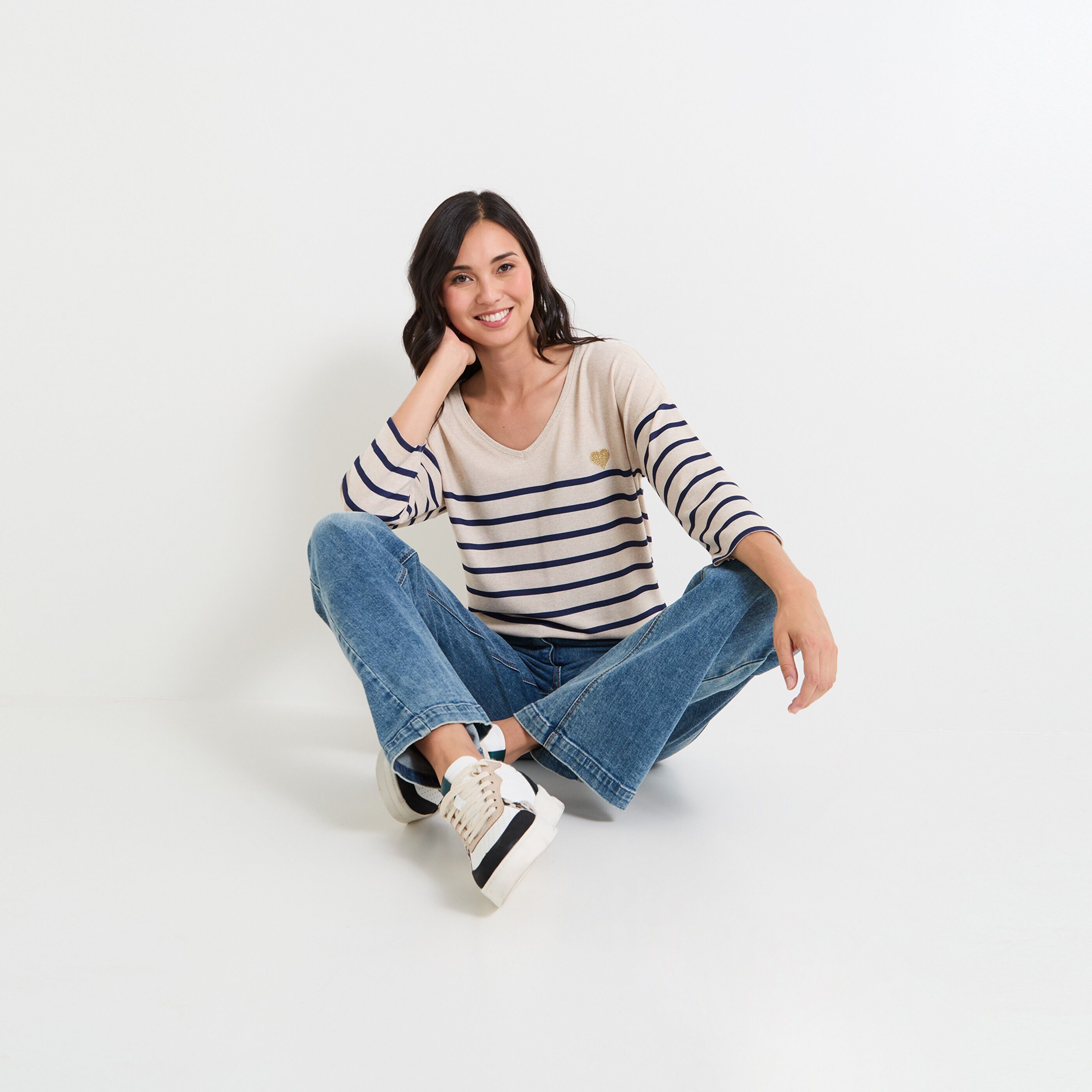 T-shirt marini&egrave;re doudou femme